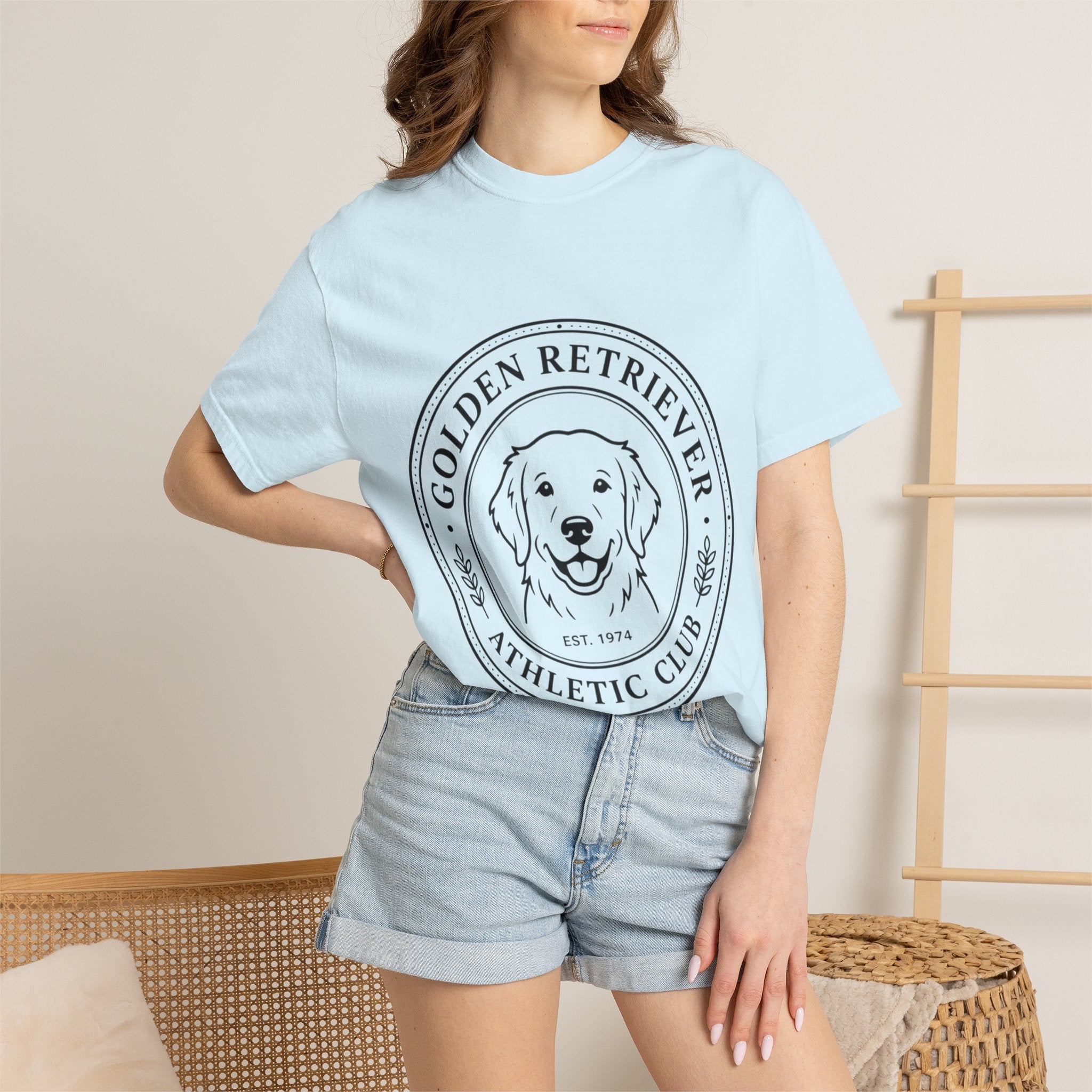 Vintage Golden Retriever Athletic Club T-Shirt, Retro Dog  Mom tee, Premium Comfort Colors.