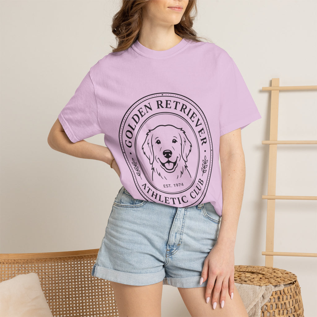 Vintage Golden Retriever Athletic Club T-Shirt, Retro Dog  Mom tee, Premium Comfort Colors.