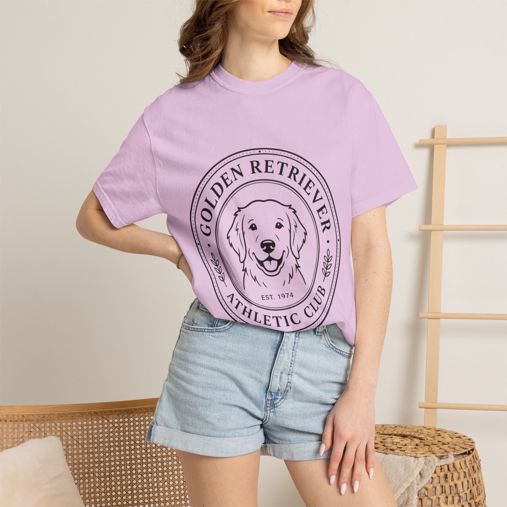 Vintage Golden Retriever Athletic Club T-Shirt, Retro Dog  Mom tee, Premium Comfort Colors.