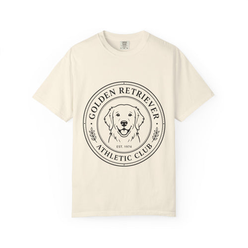 Vintage Golden Retriever Athletic Club T-Shirt, Retro Dog  Mom tee, Premium Comfort Colors.