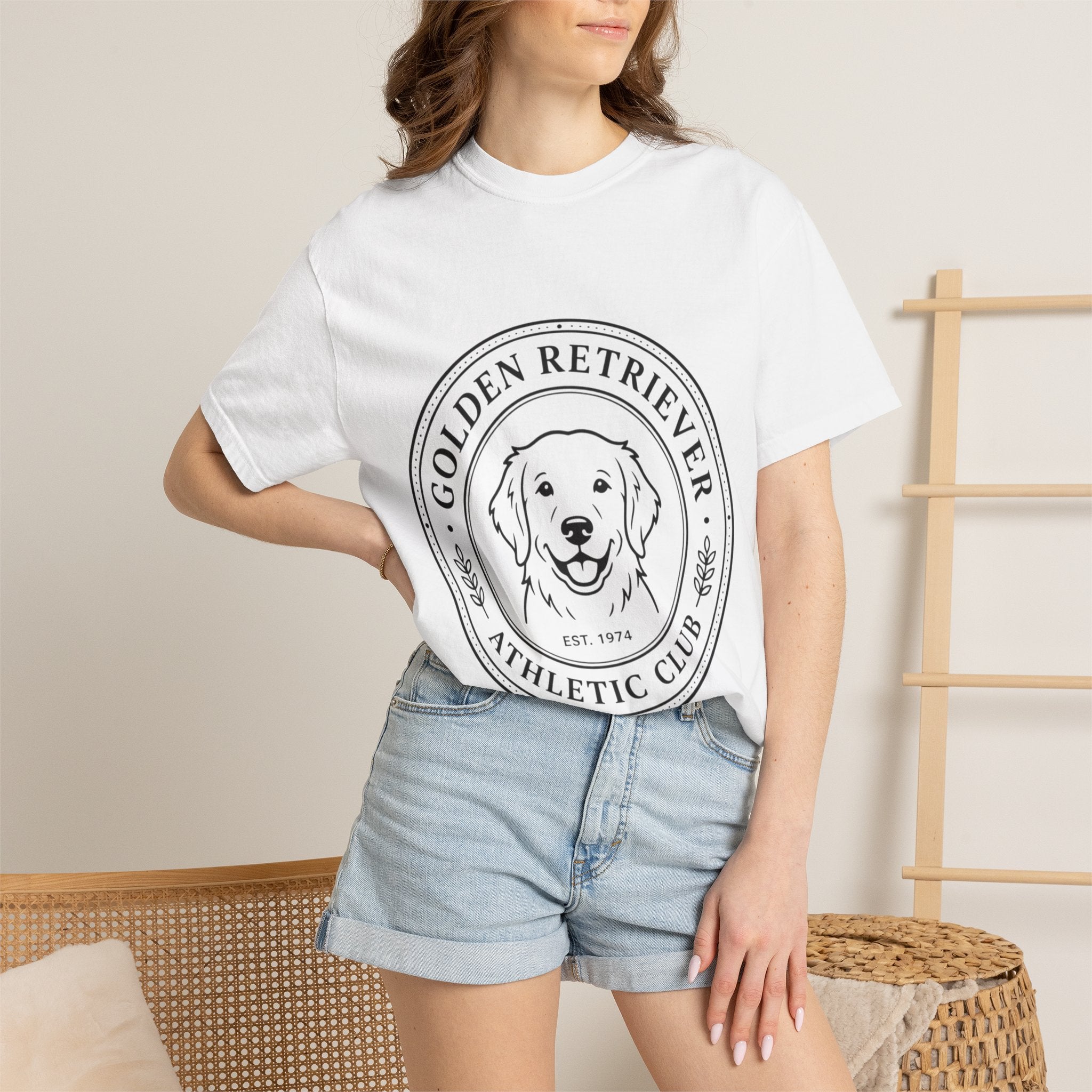 Vintage Golden Retriever Athletic Club T-Shirt, Retro Dog  Mom tee, Premium Comfort Colors.